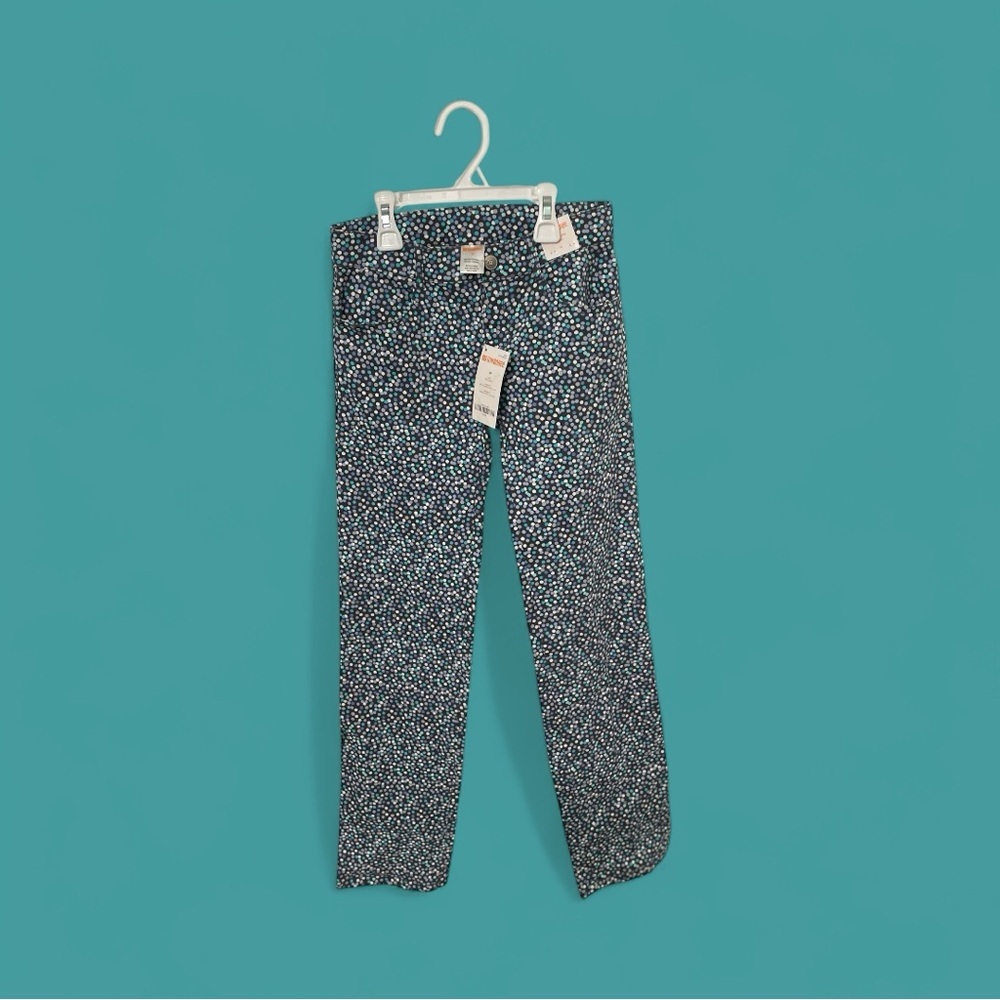 Gymboree Girls Kids Blue Teal Polka Dot Stretch Pants Jeans NWT Size 10